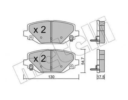 Колодки тормозные (задние) Chrysler Grand Voyager 07-/Fiat Freemont 11- Metelli 22-0947-0