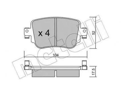 Колодки тормозные (задние) Audi Q3/Skoda Octavia/Seat Leon/VW Golf/Caddy IV 14- Metelli 22-0980-0