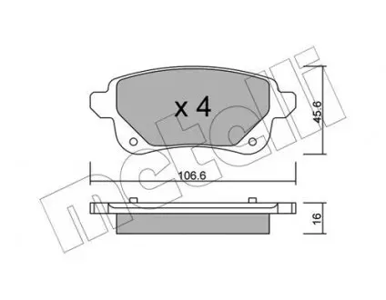 Колодки тормозные (задние) Renault Megane IV/Scenic IV/Grand Scenic IV/Espace/Talisman 16- Metelli 22-1112-0