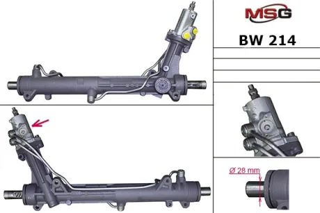 Рульова рейка з ГПК BMW 5 (E60/E61)/6 (E63/E64) 03-11 MSG BW214