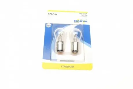 Автолампа P21/5W 12V 21/5W BAY15d Standard (блистер/к-кт 2 шт.) NARVA 179164000