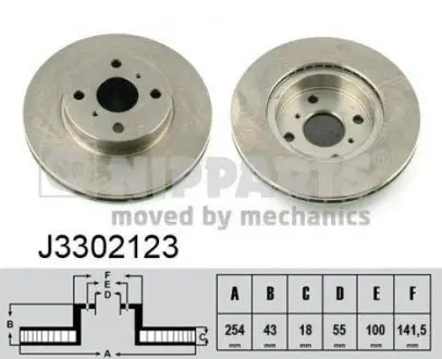 Диск гальмівний NIPPARTS J3302123