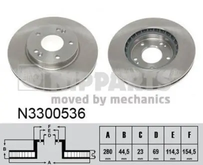 Диск гальмівний NIPPARTS N3300536