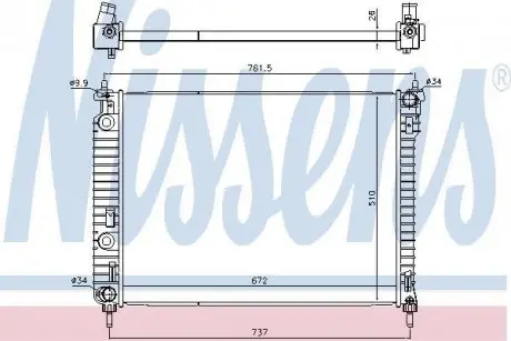 Радіатор охолоджування NISSENS 616905