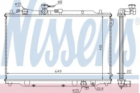 Радиатор охлаждения двигателя MZ626 16/18/22 MT 87-91 NISSENS 62405A