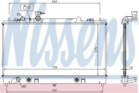 Радиатор охолоджування NISSENS 62465A