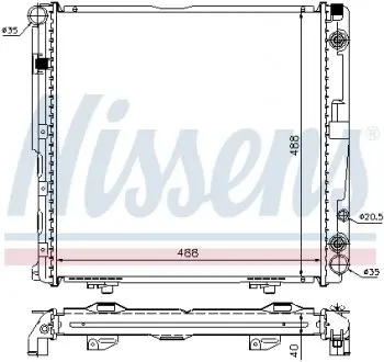 Радіатор охолодження MERCEDES E-CLASS W 124 (84-) E 220 NISSENS 62763A