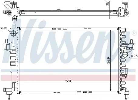 Радиатор охлаждения OPEL COMBO (00-) 1.7 DTi NISSENS 63009A