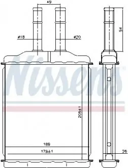 Радіатор пічки CHEVROLET Epica (V250), Evanda (V200) NISSENS 76505