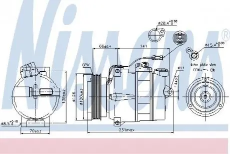 Компрессор кондиционера AUDI, SKODA, VW NISSENS 89054