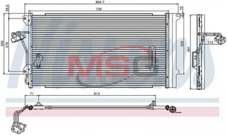 Конденсатор кондиционера AUDI, VOLKSWAGEN NISSENS 94667