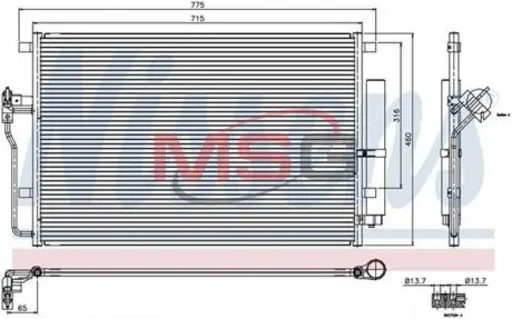 Конденсатор кондиционера MERCEDES, VW NISSENS 94917