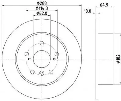 Диск тормозной задний Toyota Camry 2.0, 2.4, 3.0 (93-06) NISSHINBO ND1001K