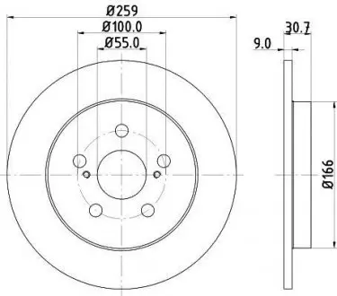 Диск тормозной задний Toyota Prius 1.8 hybrid (09-), Verso 1.3, 1.4 (10-) NISSHINBO ND1012K