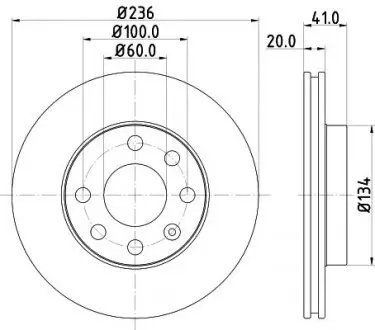 Диск тормозной передний Daewoo Lanos, Nexia 1.3, 1.4, 1.5 (97-) NISSHINBO ND6079