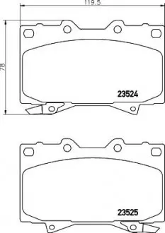 Тормозные колодки TOYOTA Land Cruiser 4.2D, 4.5i 24V 00 NISSHINBO NP1018SC