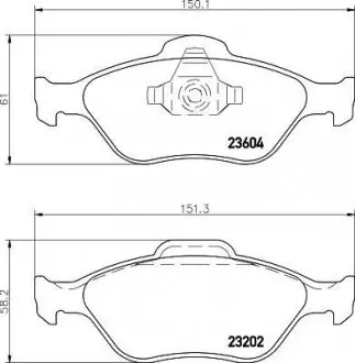 Колодки тормозные дисковые передние Mazda2 1.3, 1.4, 1.6 (03-)/Ford Fusion 1.4, 1.6 (04-12) NISSHINBO NP5008