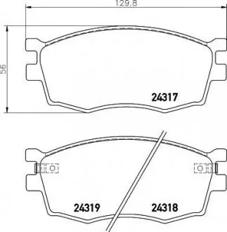 Тормозные колодки HYUNDAI/KIA Accent/Pride/Rio "F "00>> NISSHINBO NP6008