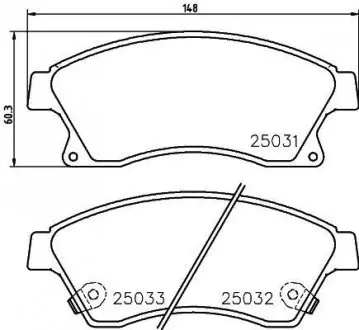 Тормозные колодки CHEVROLET/OPEL Aveo(T300)/Cruze/Astra J "F "09>> NISSHINBO NP6048