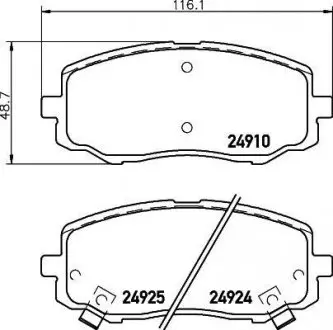 Колодки гальмівні дискові передние Hyundai i10, i20/Kia Picanto 1.0, 1.1, 1.2 (04-) NISSHINBO NP6085