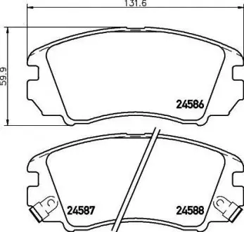 Тормозные колодки HYUNDAI Coupe/Sonata IV/Tucson/KIA Sportage New/Magentis/Optima -06 NISSHINBO NP6090