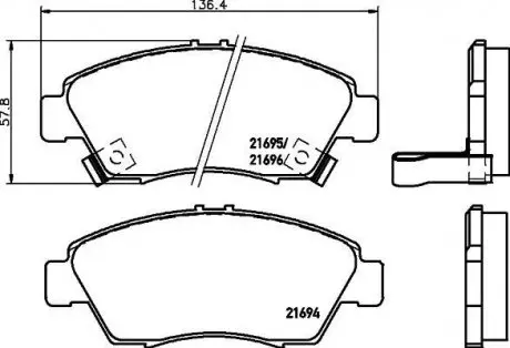 Тормозные колодки HONDA Civic -04 NISSHINBO NP8005