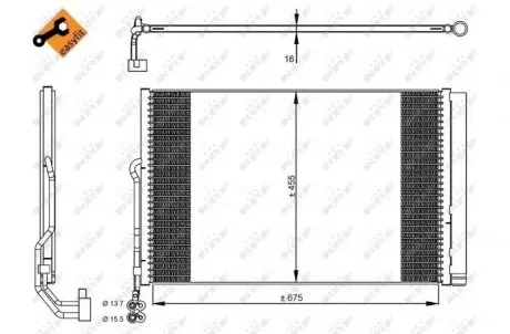 Радиатор кондиционера (с осушителем) VW Touareg 3.0-4.2/TDI/TSI/FSI 10-18 NRF 350324