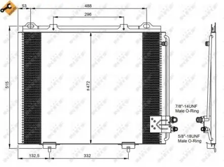 Радиатор кондиционера MB E-class (W210) 2.0-5.4 95-03 NRF 35228