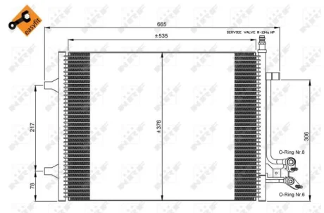 Радіатор кондиціонера Ford Fiesta 04-08/Fusion 1.6TDCi 04-12 NRF 35904