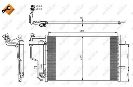 Радиатор кондиционера Mazda 3 1.6-2.0MZR/2.3MPS T 08-14 NRF 35922