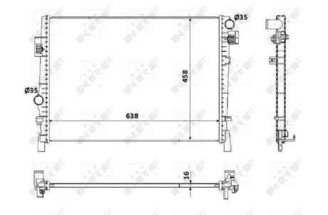 Радиатор охлаждения Dodge Journey/Fiat Freemont 2.0D-3.6 08- NRF 53901