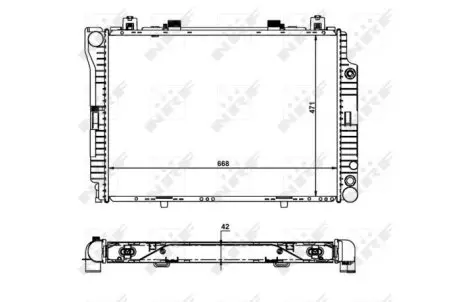 Радиатор охлаждения MB S-class (W140) 3.0D/3.4D OM603/OM606 93-98 NRF 55316