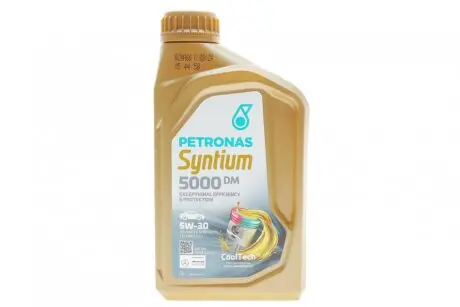 Олива 5W30 SYNTIUM 5000 DM (1L) (MB 229.51/MB 229.52/VW 505.00/505.01/LL-04) PETRONAS 70644E18EU