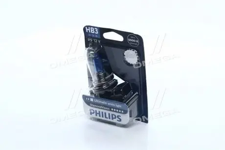 Лампа накаливания HB3 12V 60W P20d Diamond Vision 5000K (blister 1шт) PHILIPS 9005DVB1