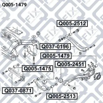 Сайлентблок задньої цапфи Q-fix Q0051479