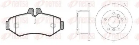 Комплект: 2 диска+ 4 колодки гальмівних REMSA 8733.01