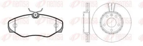 Комплект: 2 диска+ 4 колодки гальмівних REMSA 8834.00