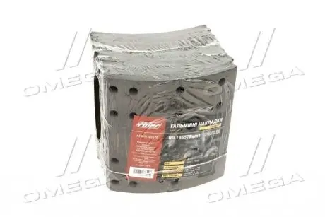 Накладка тормозов. (компл. на ось) из заклеп. 419х203 1-й рем. FRUEHAUF, ROR, TRAILOR RIDER RD 19557Rem1