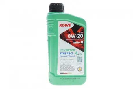 Олива моторна SUNSPEED SYNT RS C5 SAE 0W-20 (1 L) ROWE 4920379-0010-99