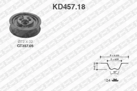 Комплект ГРМ Audi 80/100/A6 2.0E 90-97 SNR NTN KD457.18