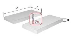 Фильтр салона BMW 1 (F40)/X2 (F39) 18-/2 (F44-F46)/X1 (F48)/i3 (I01)/Mini Couper 16- (к-кт 2 шт) SOFIMA S 3332 C