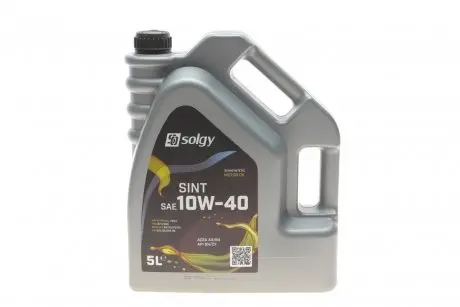 Олива 10W40 SINT (5L) (SN/CF/A3/B4/MB 229.5/MB 229.1/MB 229.3/VW 502.00/VW 505.00/RN0700/RN0710) Solgy 504032