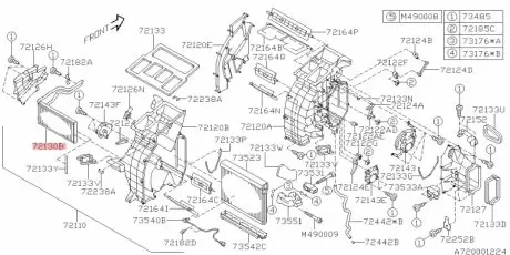 Радіатор пічки SUBARU 72130XA00A
