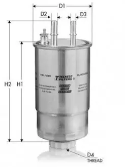 Фiльтр паливний (M12X1,5) Fiat Grande Punto 1.3/1. Tecneco GS2401