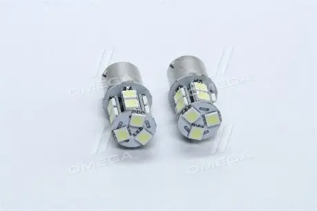 Лампа LED покажчиків поворотів і стоп-сигналів (12SMD) BA15S 12V WHITE 2шт. блістер <> TEMPEST TP-201S25-12V