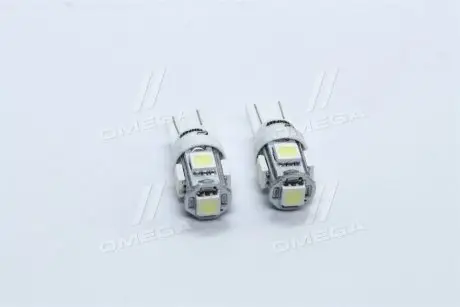 Лампа LED б / ц габарит і панель приладів T10 5SMD W5W 12V WHITE 2шт. блістер <> TEMPEST TP-214T10-12V