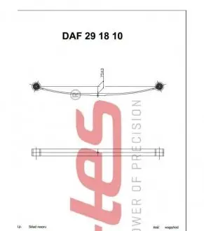 Ресора задняя коренная DAF 400-94 (75/660/660) 22мм. TES 2918100019 N/O