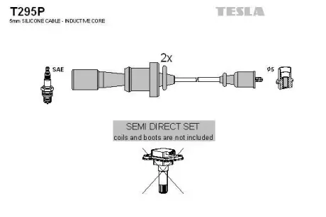 Провода высоковольтные (к-кт) Mitsibushi Lancer IX 2.0 BLATNA TESLA T295P