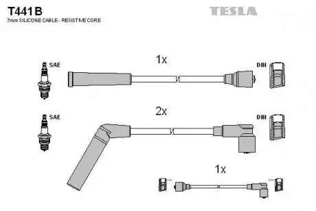 Провід свічковий Матіз 0,8 (під трамблер) (силікон) TESLA T441B