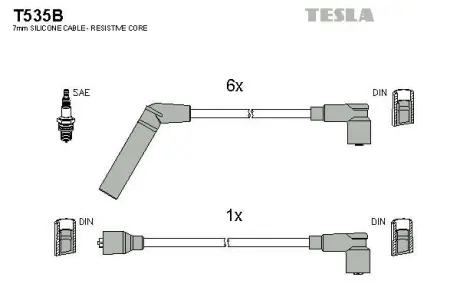 Провода высоковольтные (к-кт) Mitsubishi Pajero I, L200 3.0i BLATN TESLA T535B